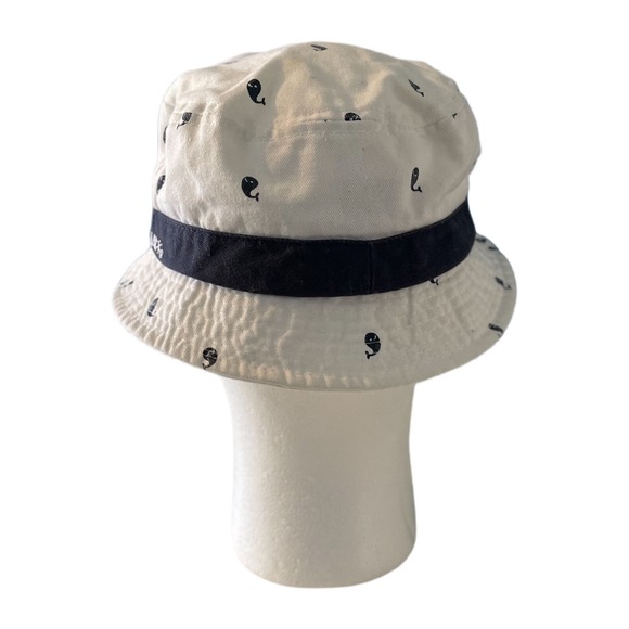 Panama Jack Child Youth Hat White Blue Whale 4-6X Vacation Swim Hat 100% Cotton - Picture 4 of 7